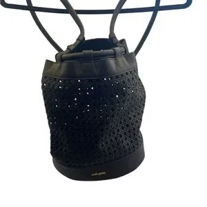 Cult Gaia Woven Black Backpack cult gaia | Bags | Cult Gaia Fifi Woven Bucket Backpack  main image 2